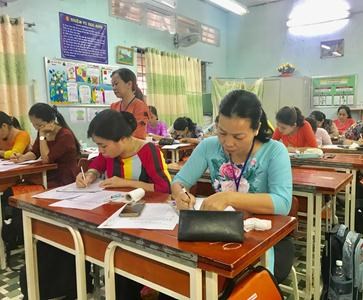 Hình ảnh Hội thi Giáo viên viết chữ đẹp cấp trường NH 2018-2019